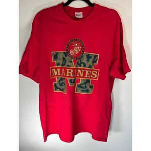 Hanes United States Marine Corps T-Shirt.  Red.  Size XL